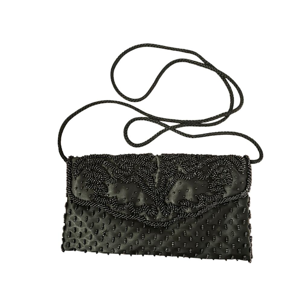 Beautiful Valerie Steven’s Black Beaded Evening Bag